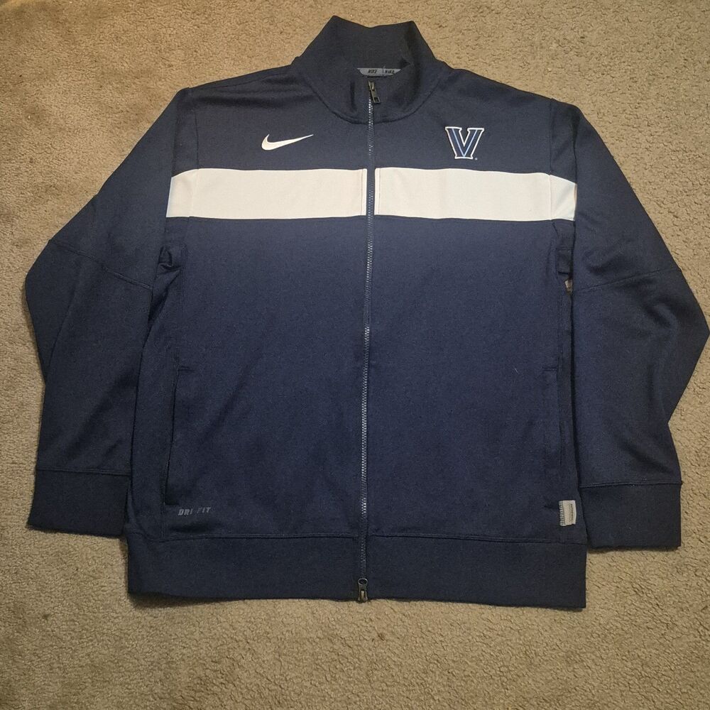 Nike Villanova Wildcats Full Zip Track Jacket Men's Size Large Navy Dri-Fit